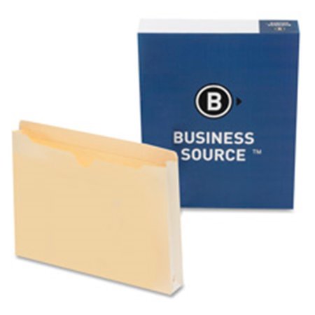 BUSINESS SOURCE File Pocket- Straight Cut Tab- 1-.50in. Exp.- Legal- Manila BU463325